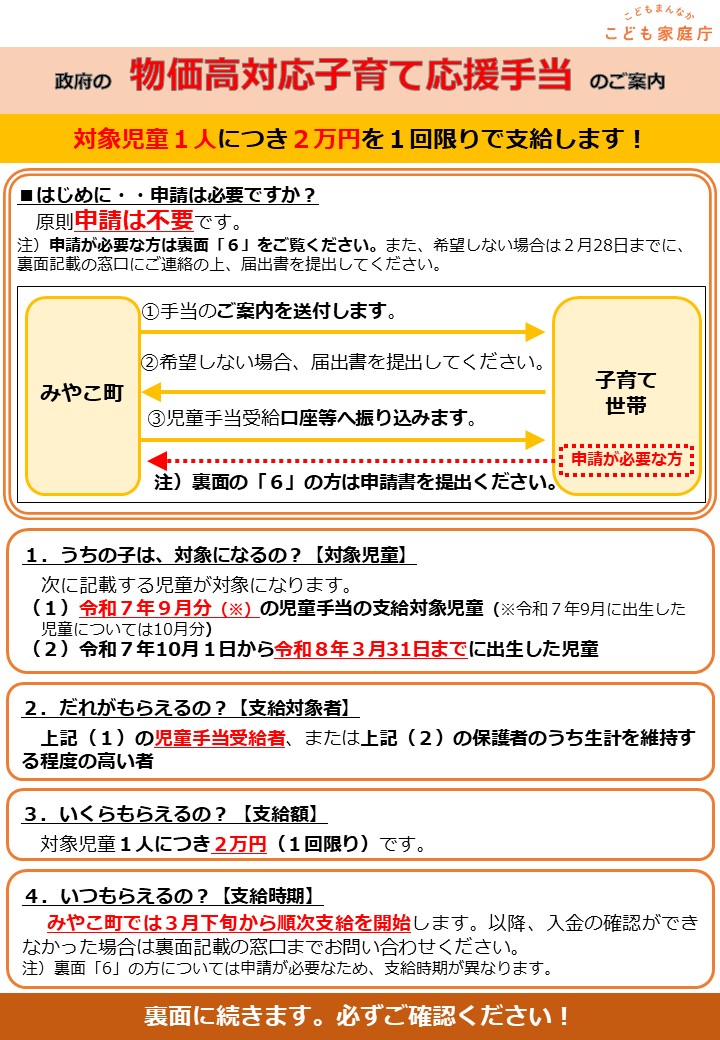 物価高対応子育て応援手当1