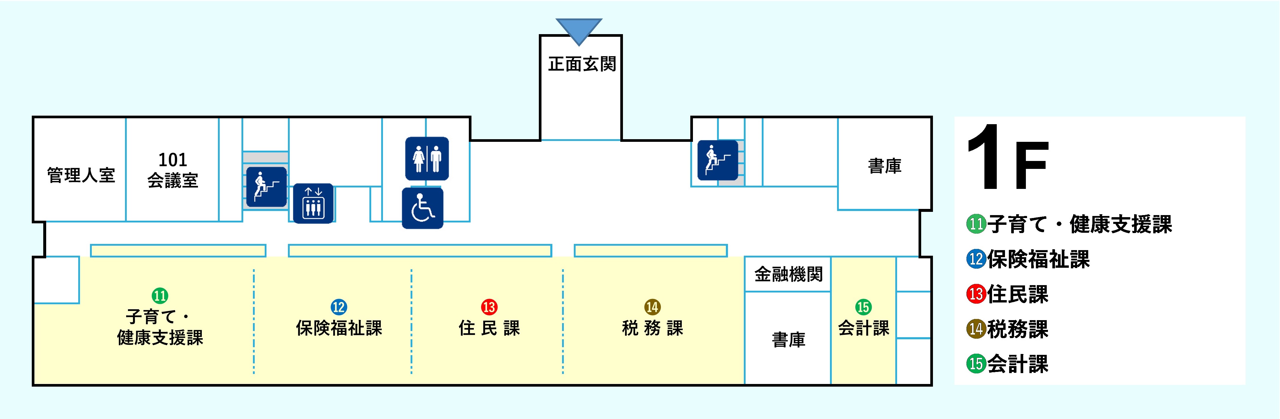 本庁舎1階配置図