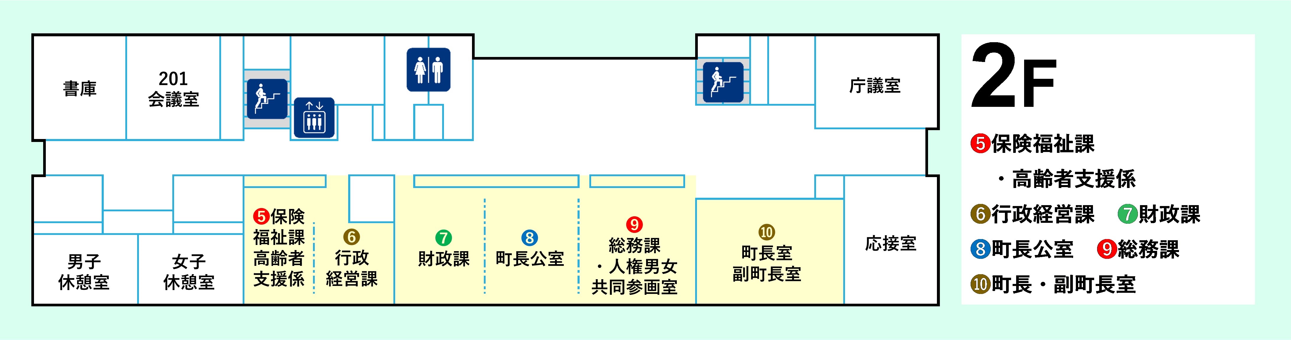 本庁舎2階配置図