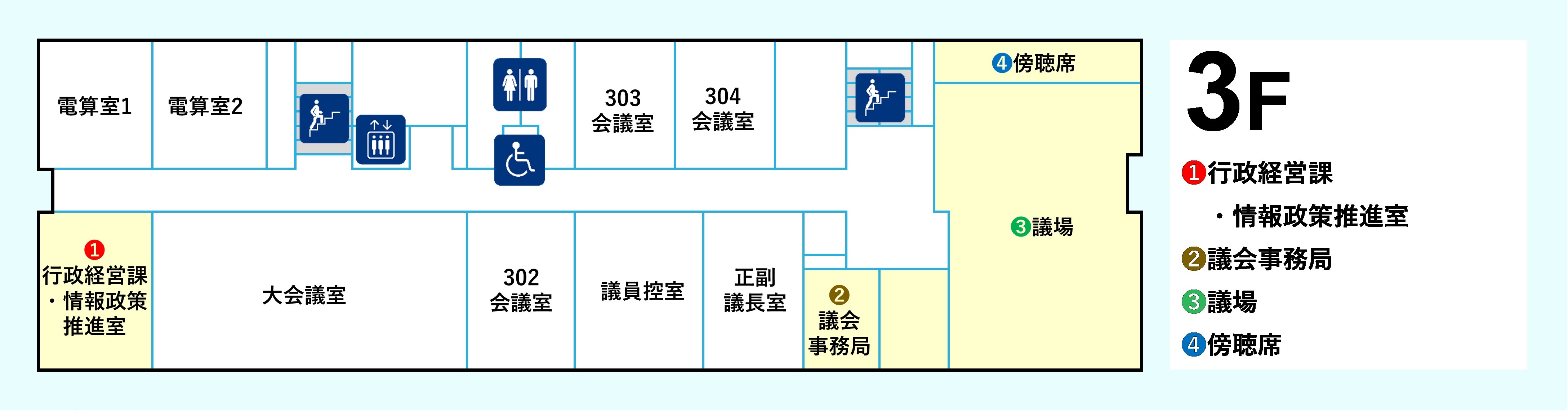 本庁舎3階配置図